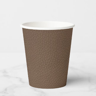 Leer-look textuur papieren bekers