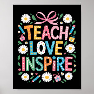 Leer Machtig Inspirer Terug naar school Leraar Poster