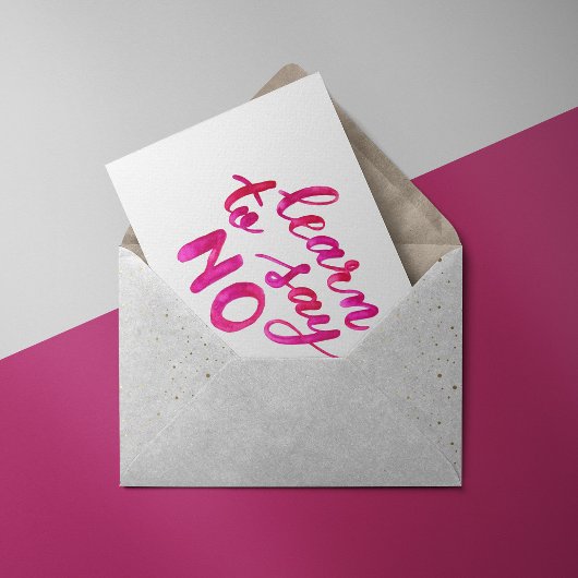 Leer nee zeggen - roze briefkaart