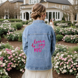 Leer nee zeggen - roze denim jacket