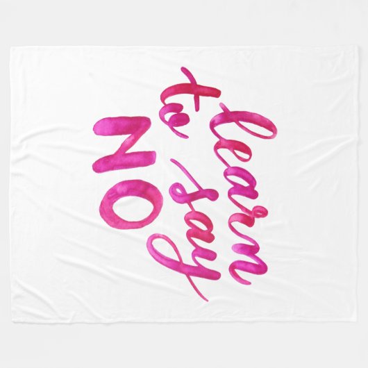 Leer nee zeggen - roze fleece deken (Voorkant (Horizontaal))