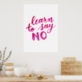 Leer nee zeggen - roze poster (Keuken)