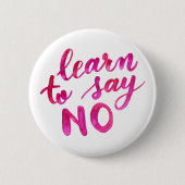 Leer nee zeggen - roze ronde button 5,7 cm (Voorkant)