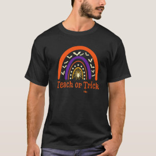 Leer of bedrieg regenboog Halloween leraar leven r T-shirt