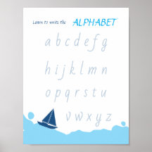 Leer om het Alfabet Poster voor Kinderen te Schrij