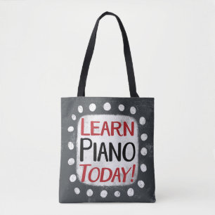 Leer piano vandaag Canvas tas