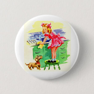 Leer Rover hoe de afwas moet worden afgewassen Ronde Button 5,7 Cm