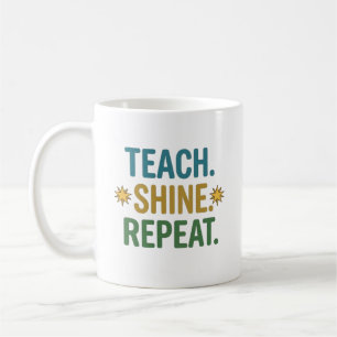 Leer Shine Herhaal Leraar Motivatie Citaat Koffiemok