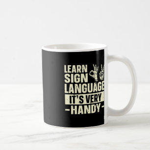 Leer Taal van gebarentaal Het is Zeer handig ASL A Koffiemok