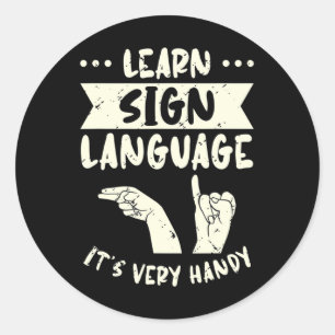 Leer Taal van gebarentaal Het is Zeer handig ASL A Ronde Sticker