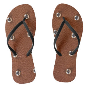 leer textuurpatroon teenslippers
