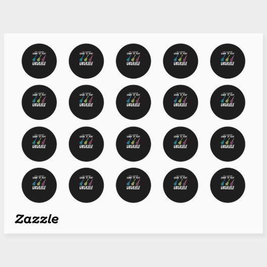 Leer Ukulele spelen Ronde Sticker (Vel)