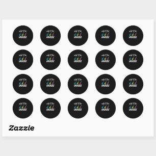 Leer Ukulele spelen Ronde Sticker