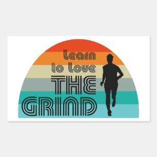 Leer van de Grind die Retro loopt houden Rechthoekige Sticker