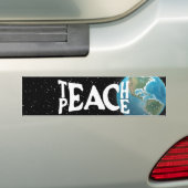 "Leer vrede" Tekst en Planeet Aarde Bumpersticker (Op auto)