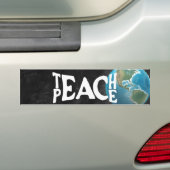 "Leer vrede" Tekst Planet Earth Bumpersticker (Op auto)