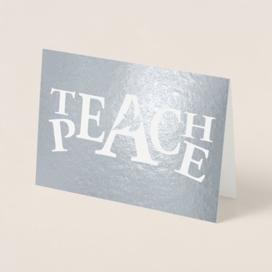 Leer vrede vliegende duif slogan tekst folie kaarten (Voorkant)