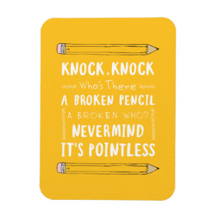 Leeraar Knock Knock Jokes Pencil Kind Humor Magneet