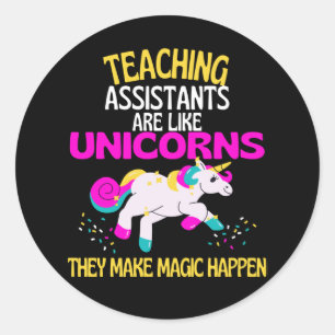 Leerassistenten Unicorn-leraren zijn magisch Ronde Sticker