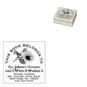 Leerbordetiket Zonnebloemnaam Rubberstempel (Gestempeld)