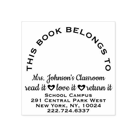 Leerbordlabel Modern adres Rubberstempel (Afrduk)