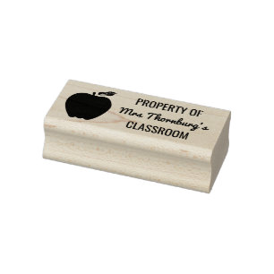 Leererbezit van Classroom Apple Silhouette Rubberstempel