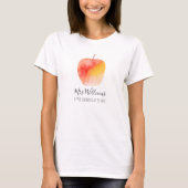 Leerernaam en Waterverf Apple T-Shirt (Voorkant)