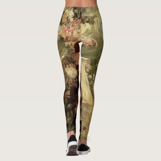 Leergeest van Alphonse Mucha Leggings (Achterkant)