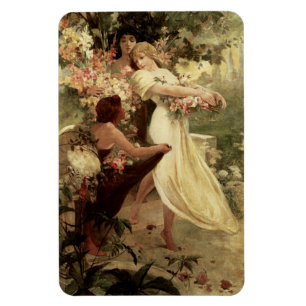 Leergeest van Alphonse Mucha Magneet