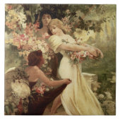 Leergeest van Alphonse Mucha Tegeltje (Voorkant)