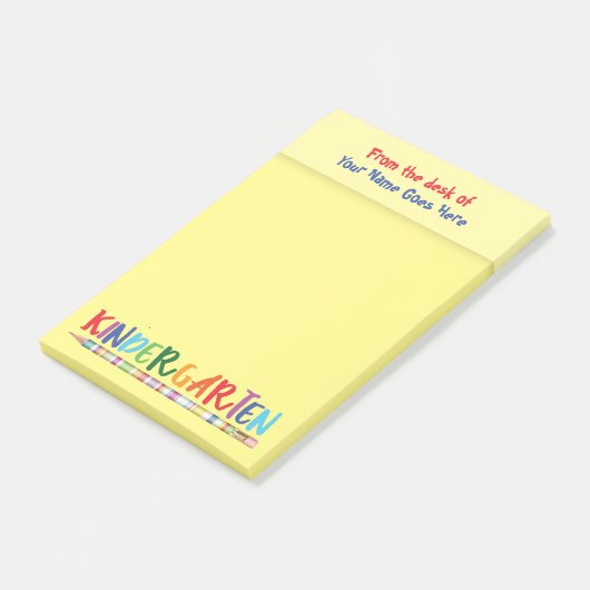 Leerkleuterschool: potlood geel post-it® notes (Schuin)