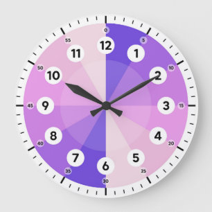 Leerklok - Verkooptijd - Amethyst-schaduwen Grote Klok