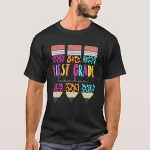 Leerkracht 1e leerjaar luipaard potlood eerste dag t-shirt