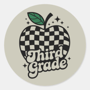Leerkracht derde klas 3e terug naar school ronde sticker