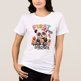 Leerkracht Eerste Klas | Knuffel Panda Tri-Blend Shirt