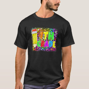 Leerkracht potlood met luipaardprint voor terug na t-shirt