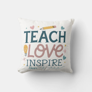 Leerkracht Waarderingscadeau - Teach Love Inspire Kussen