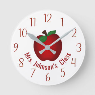 Leerkrachten Apple Personalized  Ronde Klok