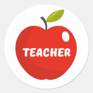 Leerkrachten Apple Ronde Sticker