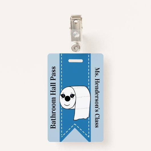 Leerkrachten Bathroom Hall Pass Badge (Achterkant met clip)