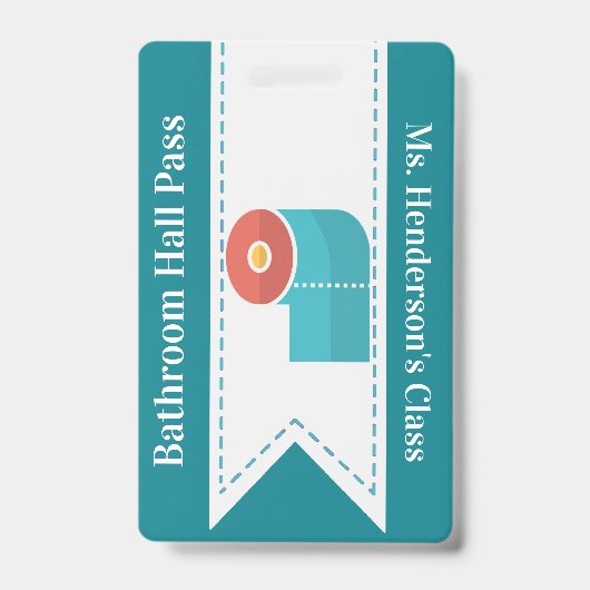 Leerkrachten Bathroom Hall Pass Badge (Voorzijde)