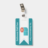 Leerkrachten Bathroom Hall Pass Badge (Achterkant met clip)