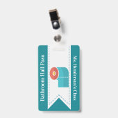 Leerkrachten Bathroom Hall Pass Badge (Voorzijde met clip)
