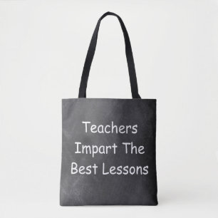 Leerkrachten Beste lessen Chalkboard Design Gift I Draagtas
