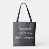 Leerkrachten Beste lessen Chalkboard Design Gift I Draagtas (Achterkant)