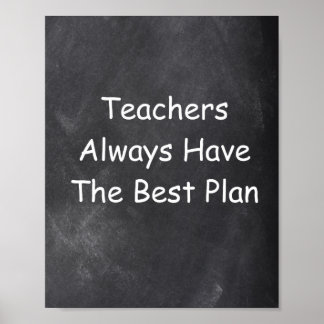 Leerkrachten Beste plan Chalkboard Klasse Decorati Poster