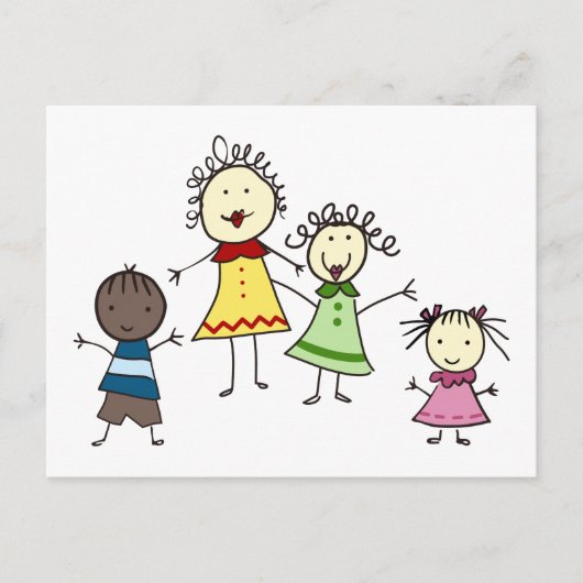 Leerkrachten en Kinderen Briefkaart (Voorkant)