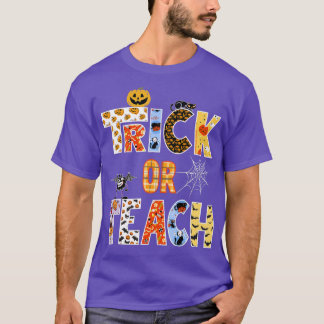 Leerkrachten Halloween Trick of Teach Halloween Te T-shirt