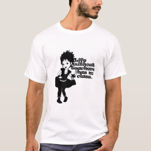 Leerkrachten hebben een klasse met een Fancy Nancy T-shirt