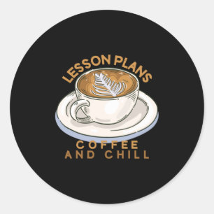 Leerkrachten Kunstlessen Koffie en koude Ronde Sticker